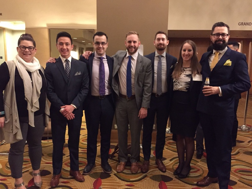 Picture (from L to R): Brooke Sittler (Coach – Department of Justice), Students – Firuz Rahimi, Adam Unick, Harrison Clark, Jon Milani, Shauna Shewchuk, Joseph Gill (Coach – McKercher LLP)