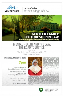 McK Lecture McLachlin Gertler Family Lecture MARCH 2017