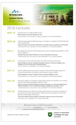 McKercher Fall 2016 Poster Lecture Series 