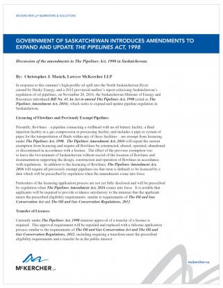 Resource Bulletin Environment Pipeline Act DEC 2016